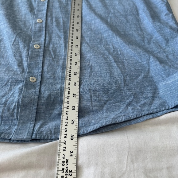 Hurley Men's Chambray Woven Short Sleeve‎ Button Up Cotton Shirt Blue XXL Casual - Picture 12 of 14